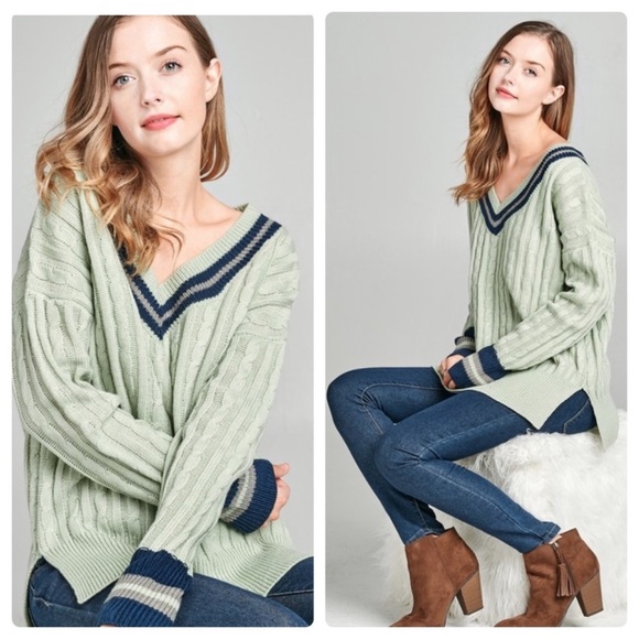 A Girl Thing Tops - 2 left❤️2 for $40❤️sage v neck sweater